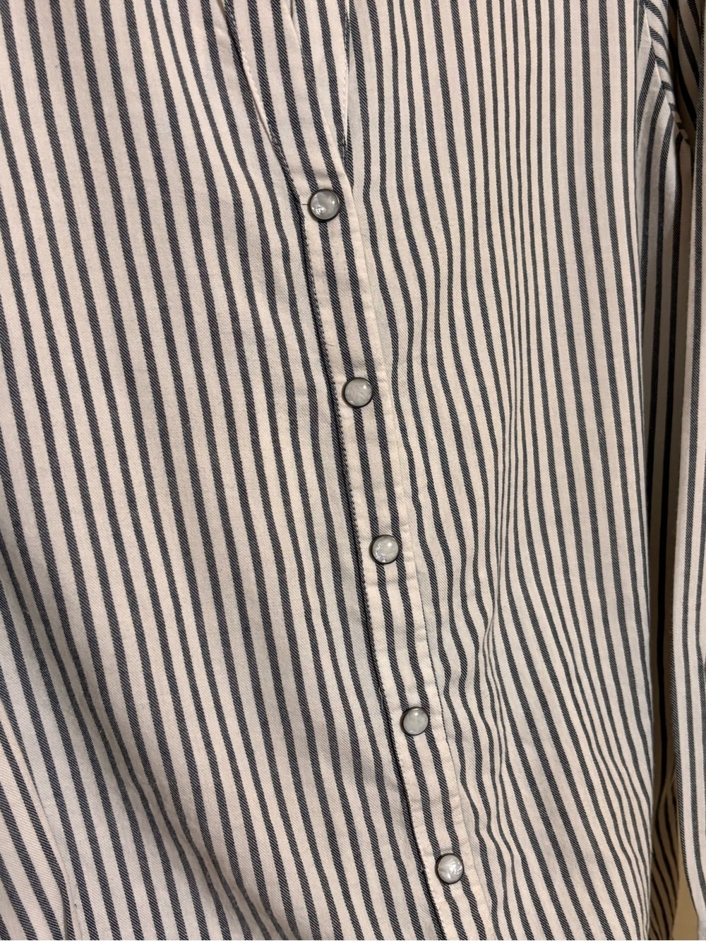 Knox Rose Blue & White Vertical Stripe Shirt-Blouse Sz Medium - Picture 3 of 7